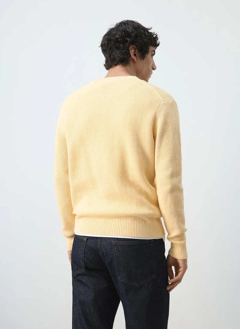 Mango Man Medium-knit microstructure sweater